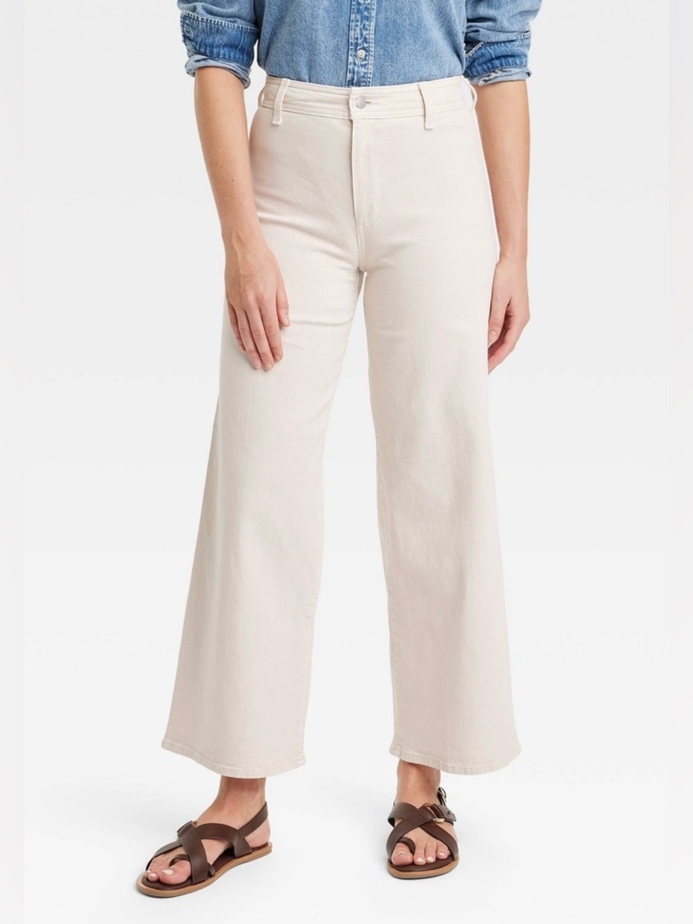 NWT Universal Thread Beige Sailor Wide-Leg High-Rise Jeans